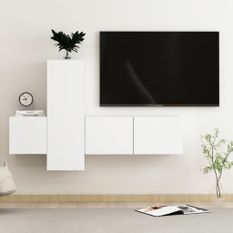Ensemble de meubles TV 3 pcs Blanc 8