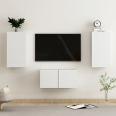 Ensemble de meubles TV 3 pcs Blanc 9