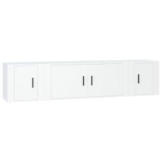 Ensemble de meubles TV 3 pcs Blanc Bois d'ingénierie
