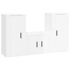 Ensemble de meubles TV 3 pcs Blanc brillant Bois d'ingénierie