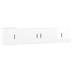 Ensemble de meubles TV 3 pcs Blanc brillant Bois d'ingénierie