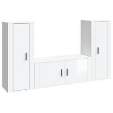 Ensemble de meubles TV 3 pcs Blanc brillant Bois d'ingénierie