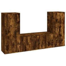 Ensemble de meubles TV 3 pcs Chêne fumé Bois d'ingénierie