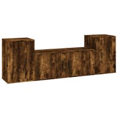 Ensemble de meubles TV 3 pcs Chêne fumé Bois d'ingénierie