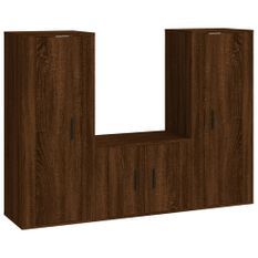 Ensemble de meubles TV 3 pcs Chêne marron Bois d'ingénierie