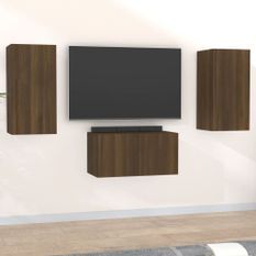 Ensemble de meubles TV 3 pcs Chêne marron Bois d'ingénierie