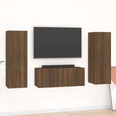 Ensemble de meubles TV 3 pcs Chêne marron Bois d'ingénierie