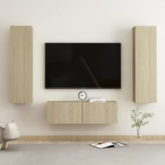 Ensemble de meubles TV 3 pcs Chêne sonoma 10