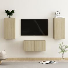 Ensemble de meubles TV 3 pcs Chêne sonoma 9