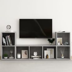Ensemble de meubles TV 3 pcs Gris béton 10