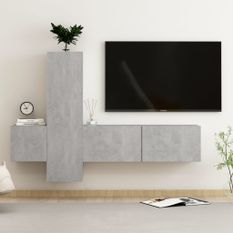 Ensemble de meubles TV 3 pcs Gris béton 4