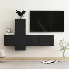 Ensemble de meubles TV 3 pcs Noir 7