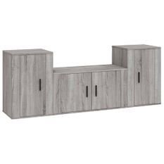 Ensemble de meubles TV 3 pcs Sonoma gris Bois d'ingénierie