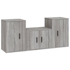 Ensemble de meubles TV 3 pcs Sonoma gris Bois d'ingénierie