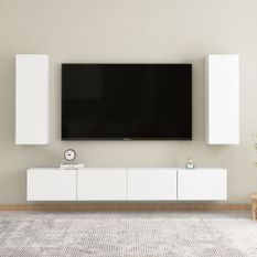 Ensemble de meubles TV 4 pcs Blanc 8