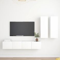 Ensemble de meubles TV 4 pcs Blanc 3