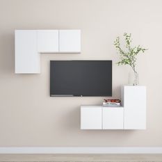 Ensemble de meubles TV 4 pcs Blanc 4