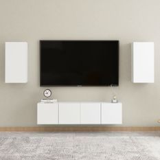 Ensemble de meubles TV 4 pcs Blanc 2