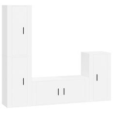 Ensemble de meubles TV 4 pcs Blanc Bois d'ingénierie
