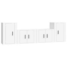 Ensemble de meubles TV 4 pcs Blanc Bois d'ingénierie