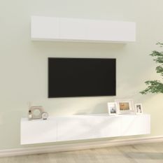 Ensemble de meubles TV 4 pcs Blanc Bois d'ingénierie