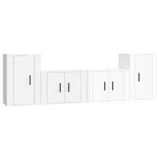 Ensemble de meubles TV 4 pcs Blanc brillant Bois d'ingénierie