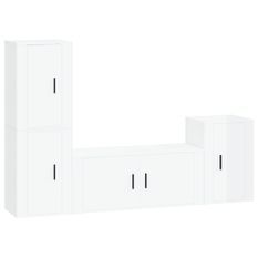 Ensemble de meubles TV 4 pcs Blanc brillant Bois d'ingénierie