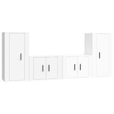 Ensemble de meubles TV 4 pcs Blanc brillant Bois d'ingénierie