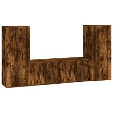 Ensemble de meubles TV 4 pcs Chêne fumé Bois d'ingénierie