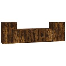 Ensemble de meubles TV 4 pcs Chêne fumé Bois d'ingénierie