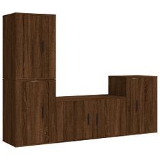 Ensemble de meubles TV 4 pcs Chêne marron Bois d'ingénierie