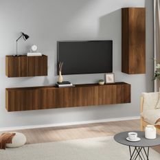 Ensemble de meubles TV 4 pcs Chêne marron Bois d'ingénierie