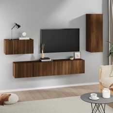 Ensemble de meubles TV 4 pcs Chêne marron Bois d'ingénierie