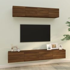 Ensemble de meubles TV 4 pcs Chêne marron Bois d'ingénierie