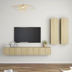 Ensemble de meubles TV 4 pcs Chêne sonoma 7