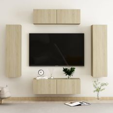 Ensemble de meubles TV 4 pcs Chêne sonoma 3