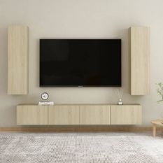 Ensemble de meubles TV 4 pcs Chêne sonoma 4