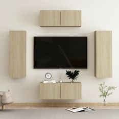 Ensemble de meubles TV 4 pcs Chêne sonoma