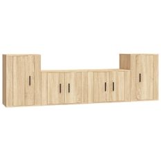 Ensemble de meubles TV 4 pcs Chêne sonoma Bois d'ingénierie