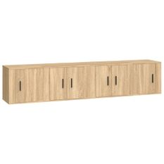 Ensemble de meubles TV 4 pcs Chêne sonoma Bois d'ingénierie