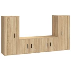 Ensemble de meubles TV 4 pcs Chêne sonoma Bois d'ingénierie