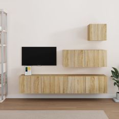 Ensemble de meubles TV 4 pcs Chêne sonoma Bois d'ingénierie