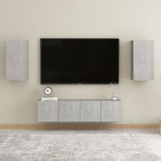 Ensemble de meubles TV 4 pcs Gris béton 10