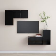 Ensemble de meubles TV 4 pcs Noir 11