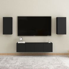 Ensemble de meubles TV 4 pcs Noir 8