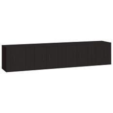 Ensemble de meubles TV 4 pcs Noir Bois d'ingénierie