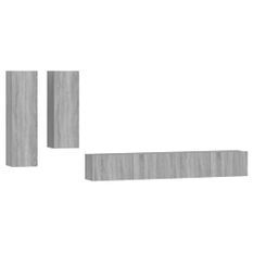 Ensemble de meubles TV 4 pcs Sonoma gris Bois d'ingénierie