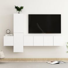 Ensemble de meubles TV 5 pcs Blanc 4