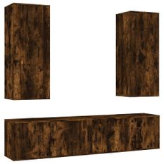 Ensemble de meubles TV 5 pcs Chêne fumé Bois d'ingénierie