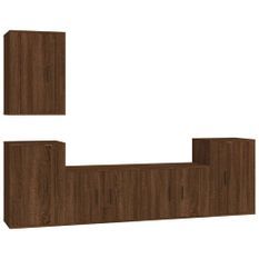 Ensemble de meubles TV 5 pcs Chêne marron Bois d'ingénierie